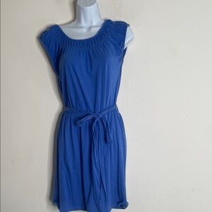 LOFT Cobalt Blue Sleeveless Tie-Waist Mini Dress